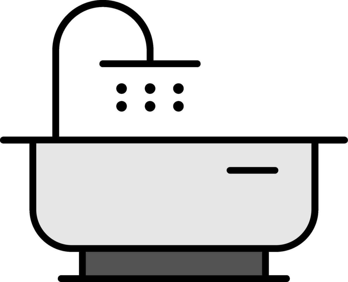 Bathtub Line Filled Icon vector