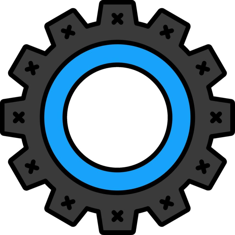 Cogwheel Line Filled Icon vector