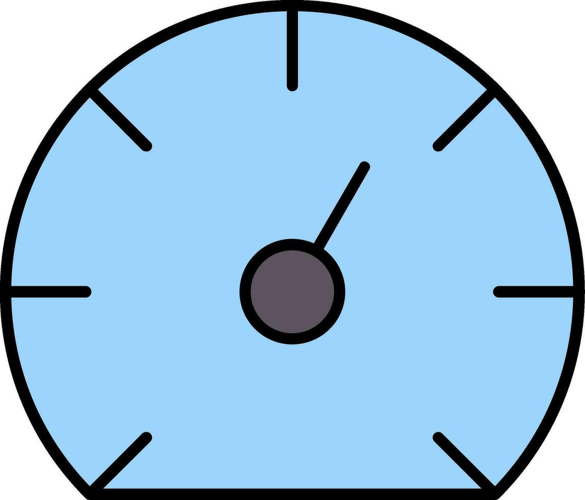 Speedometer Line Filled Icon vector