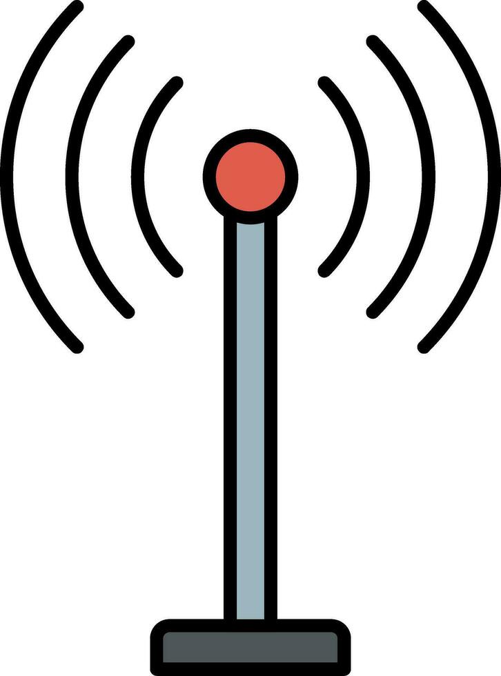 antena línea lleno icono vector