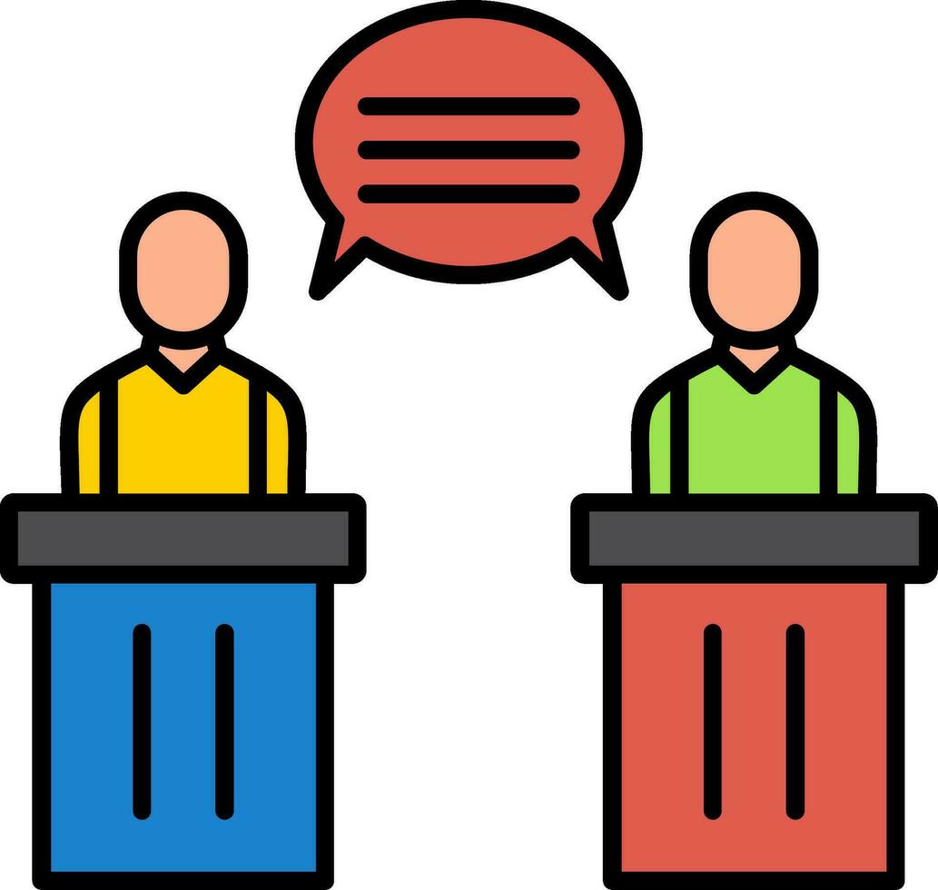 Debate Line Filled Icon vector