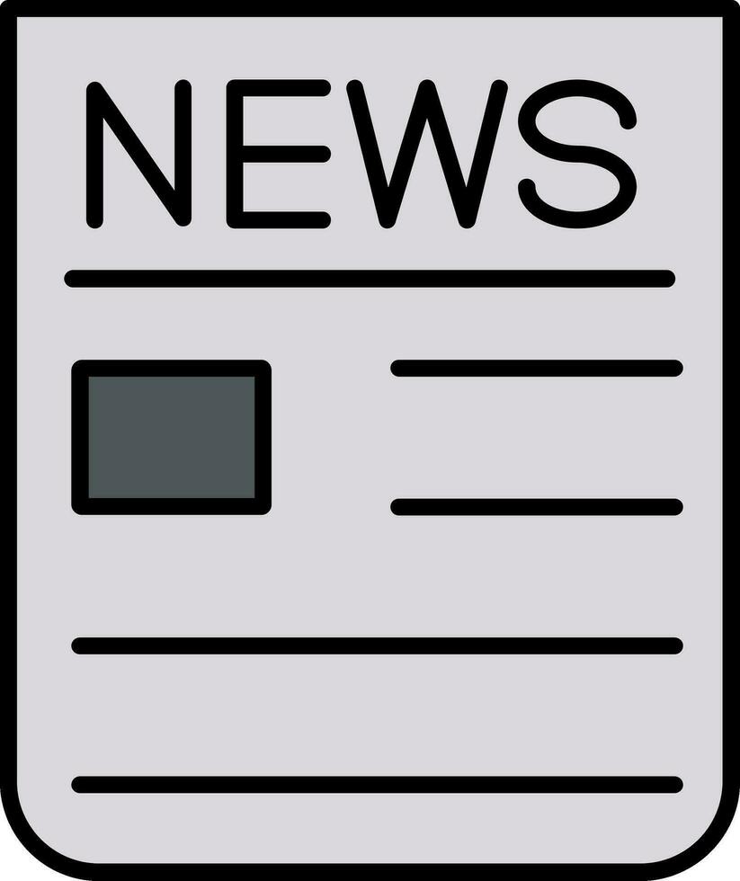 Breaking News Line Filled Icon vector