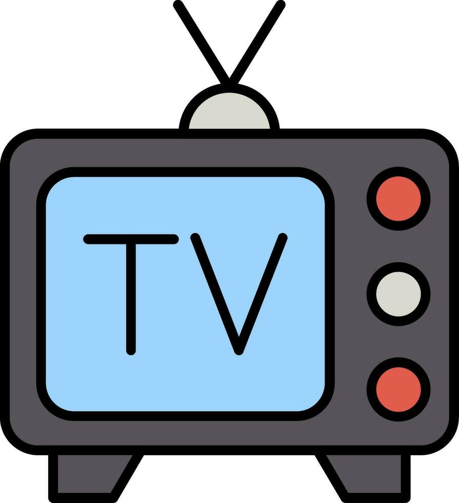 Tv Line Filled Icon vector