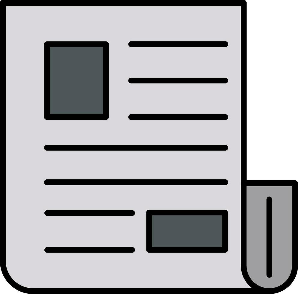 Article Line Filled Icon vector