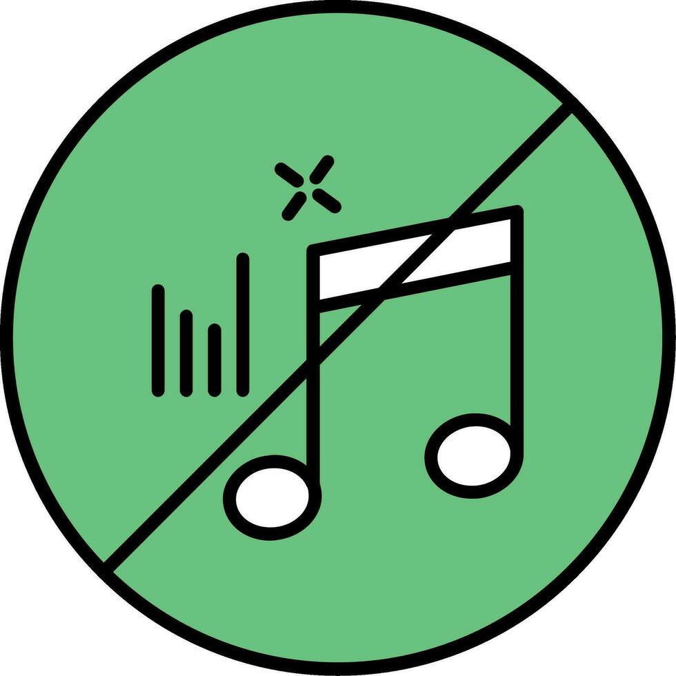 No Music Line Filled Icon vector