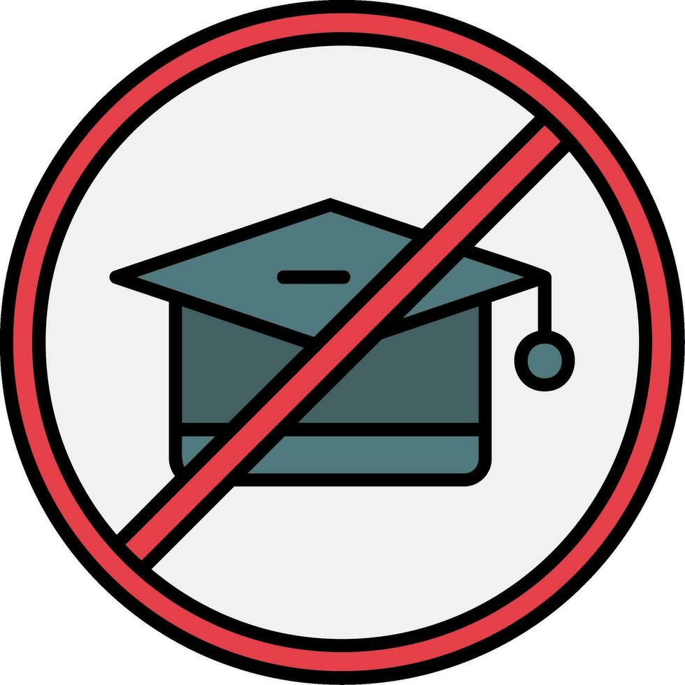 No Education Line Filled Icon vector