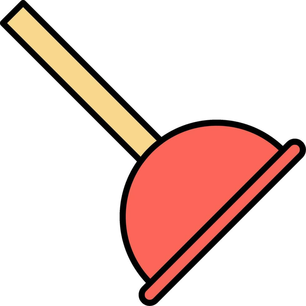 Plunger Line Filled Icon vector