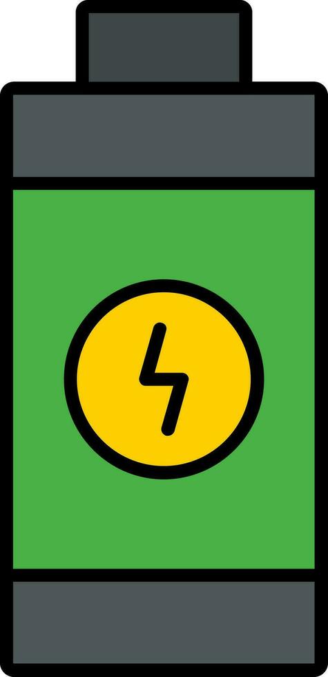 Battery Line Filled Icon vector