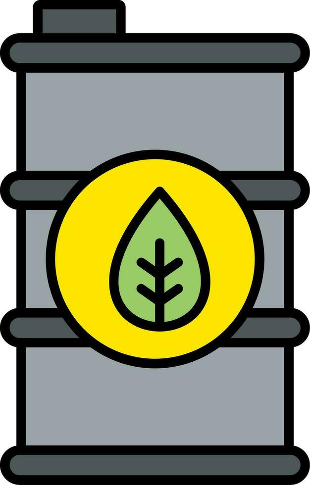 eco barril línea lleno icono vector