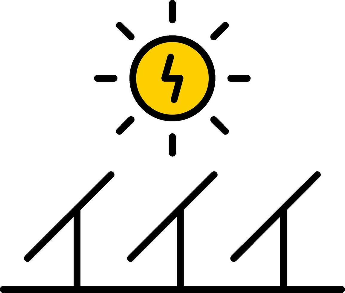 Solar Energy Line Filled Icon vector