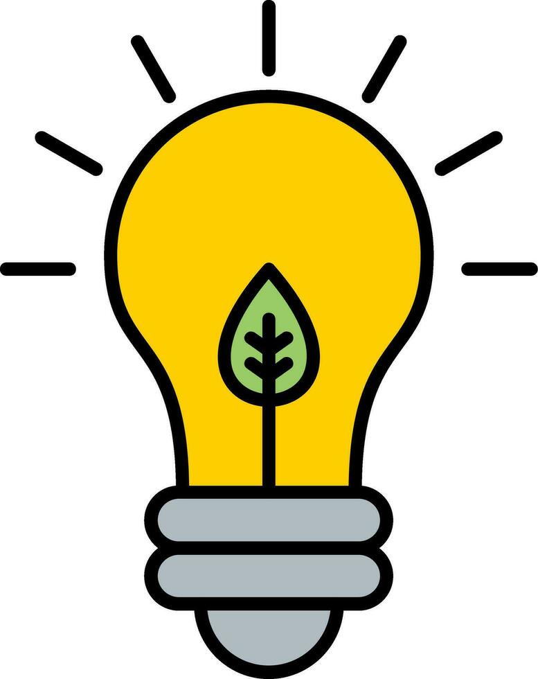 Eco Bulb Line Filled Icon vector