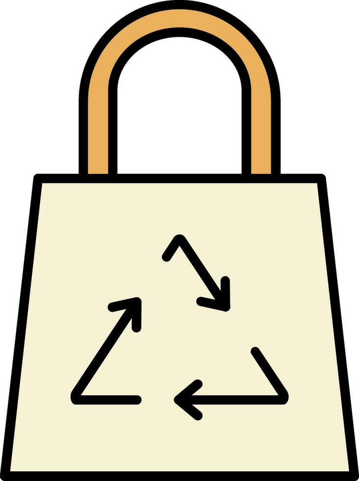 Recycle Bag Line Filled Icon vector