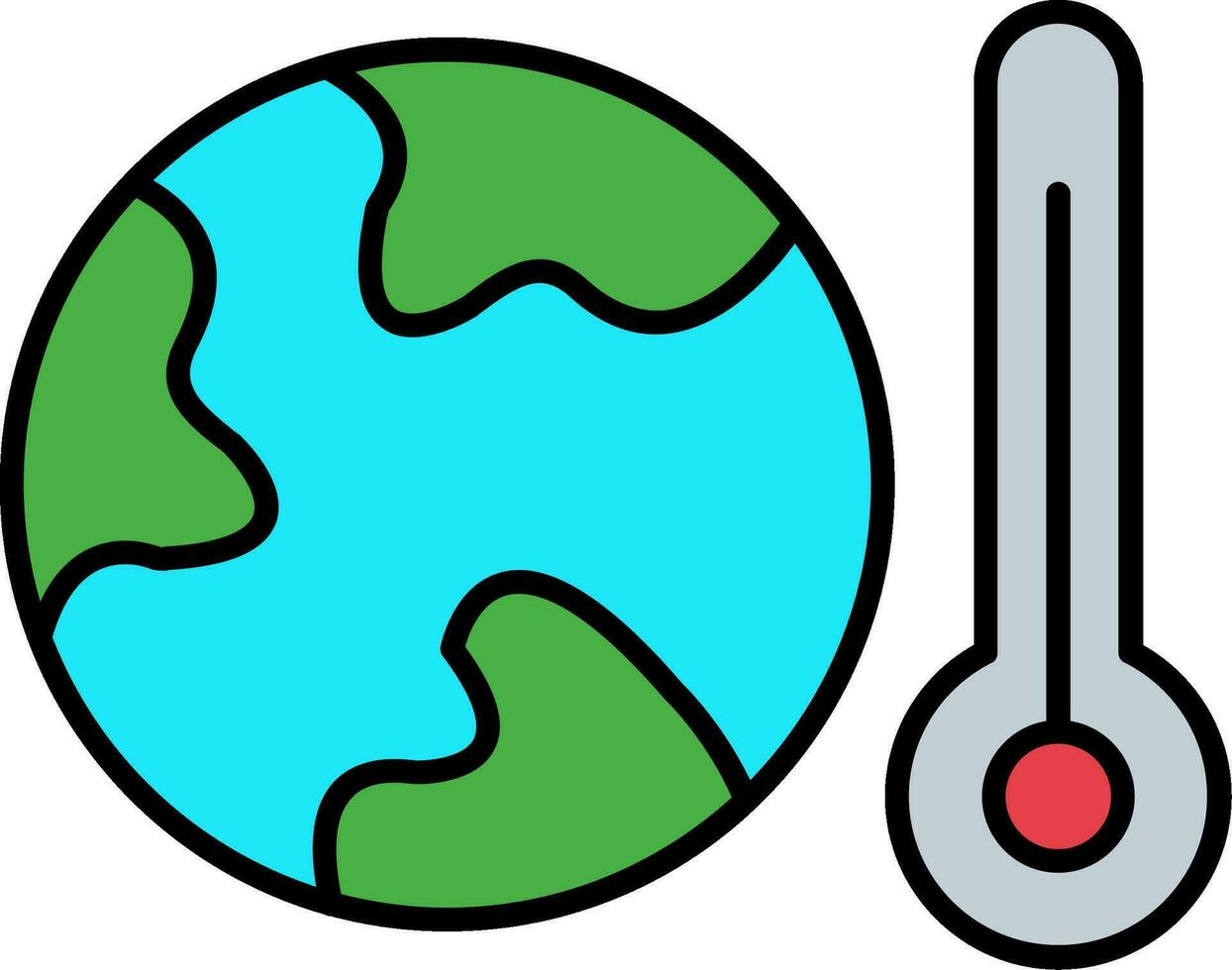 Global Warming Line Filled Icon vector