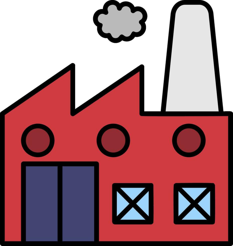 Industry Line Filled Icon vector