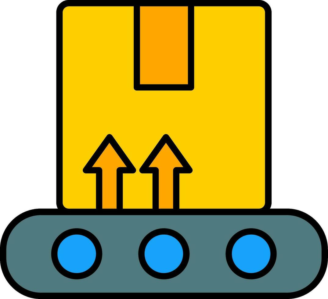 Conveyor Line Filled Icon vector
