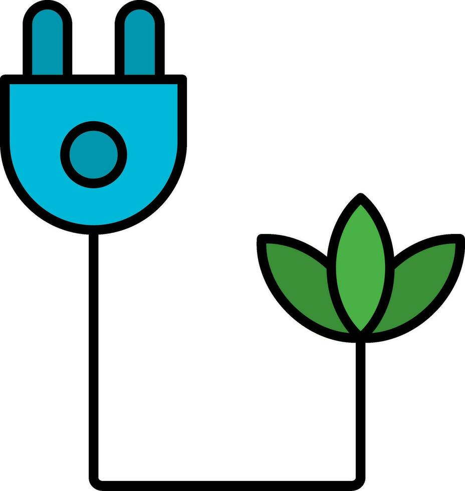 Eco Plug Line Filled Icon vector