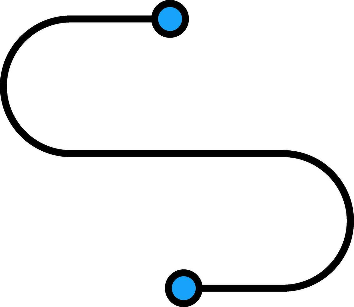 Curve Line Filled Icon vector