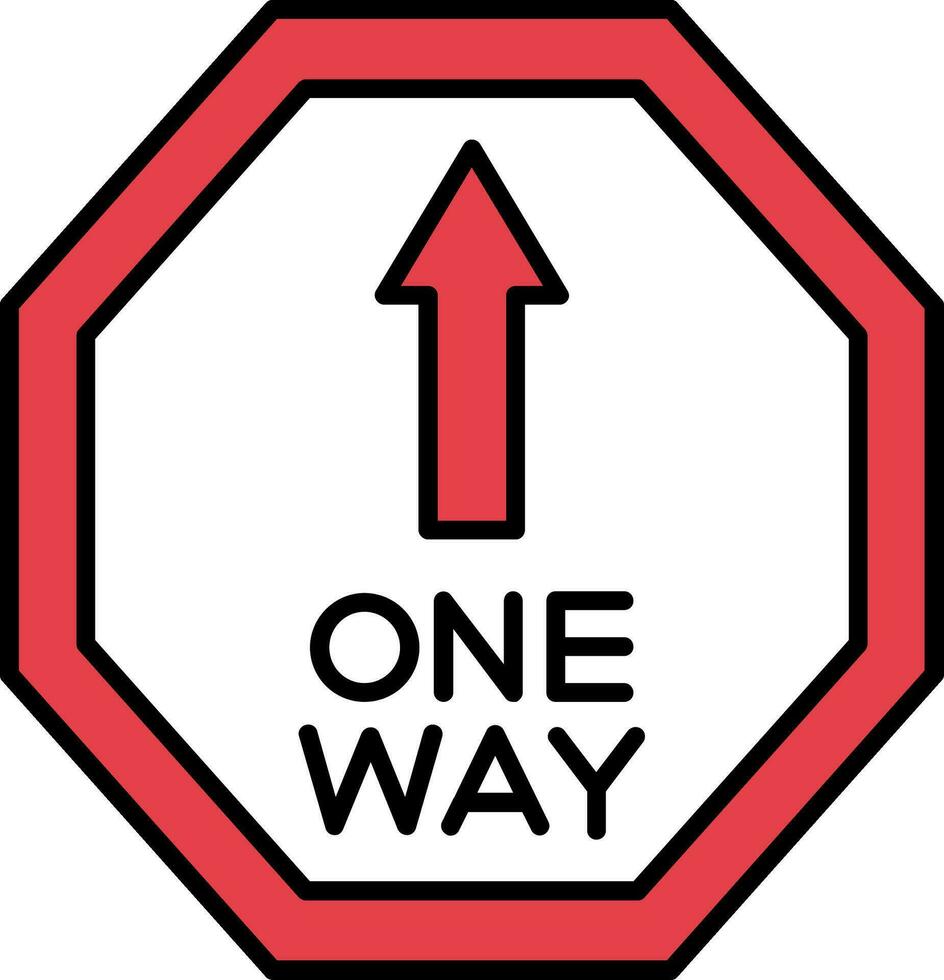 One Way Line Filled Icon vector