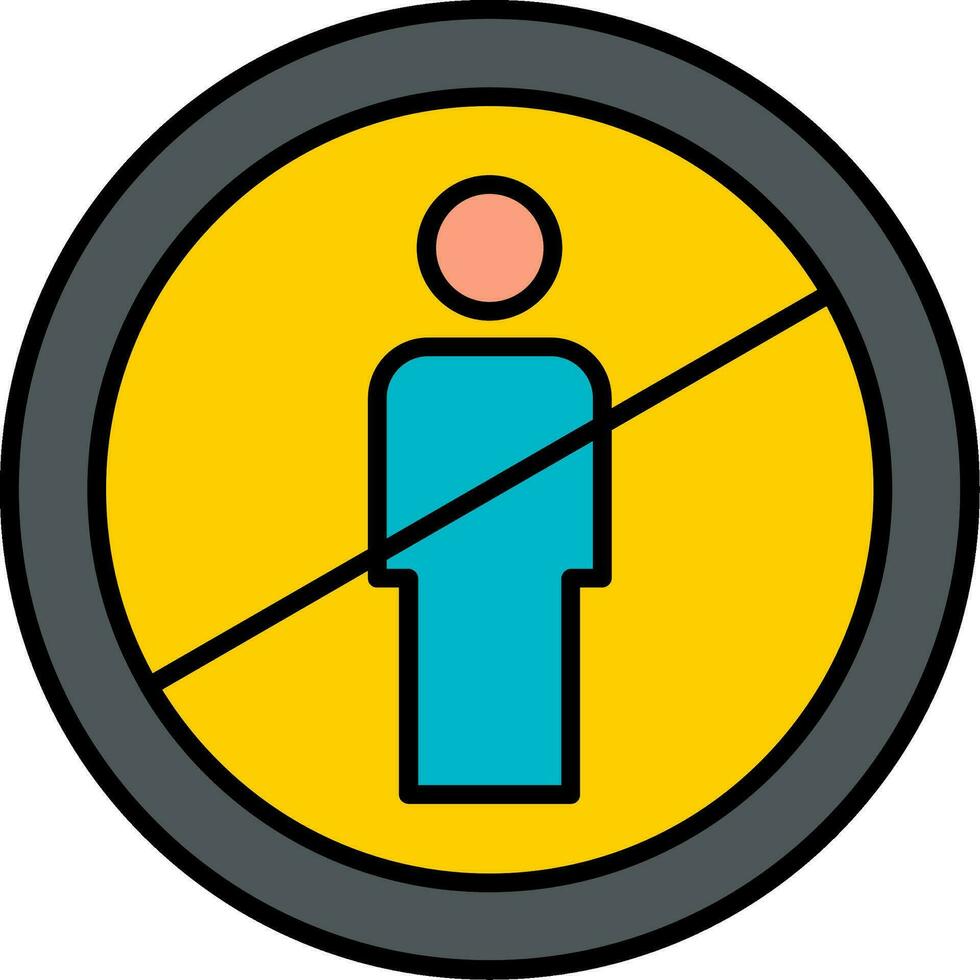 No Entry Line Filled Icon vector