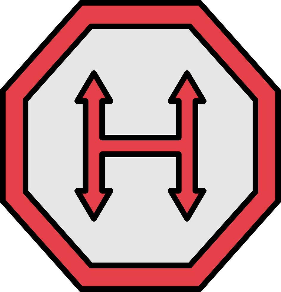 Junction Line Filled Icon vector