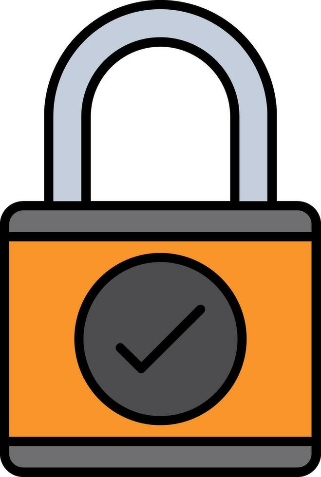 Lock Line Filled Icon vector