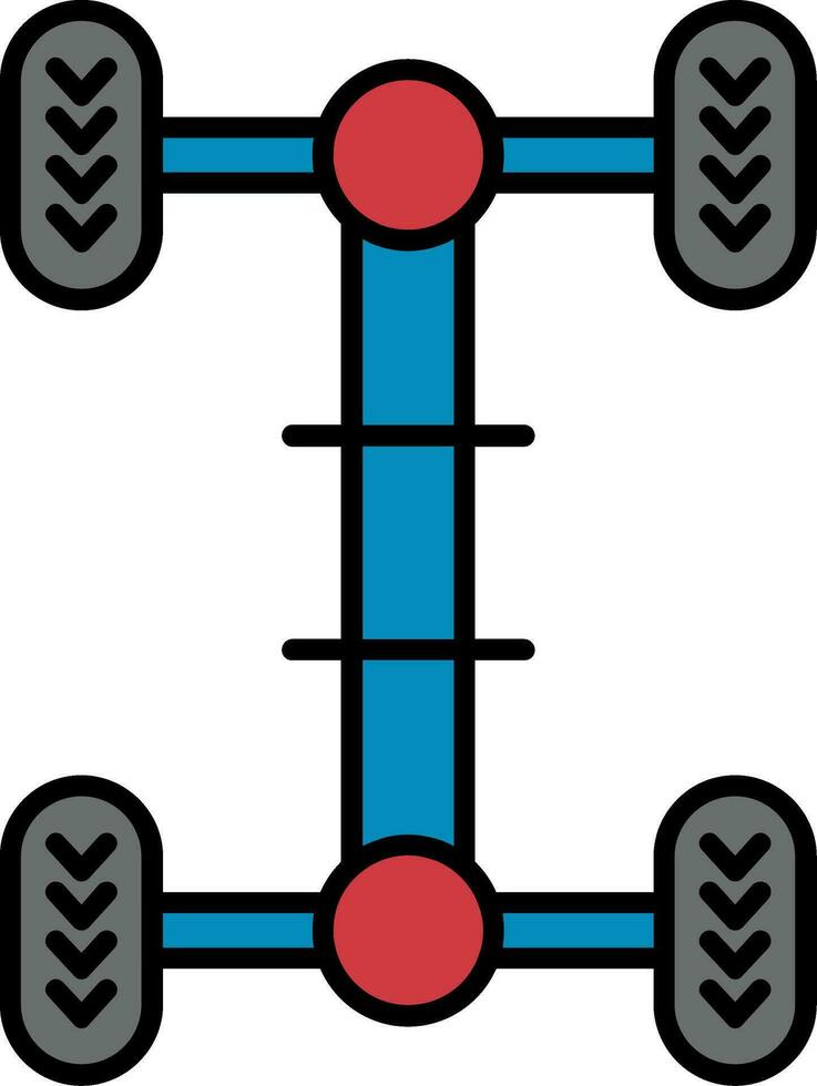 Chassis Line Filled Icon vector