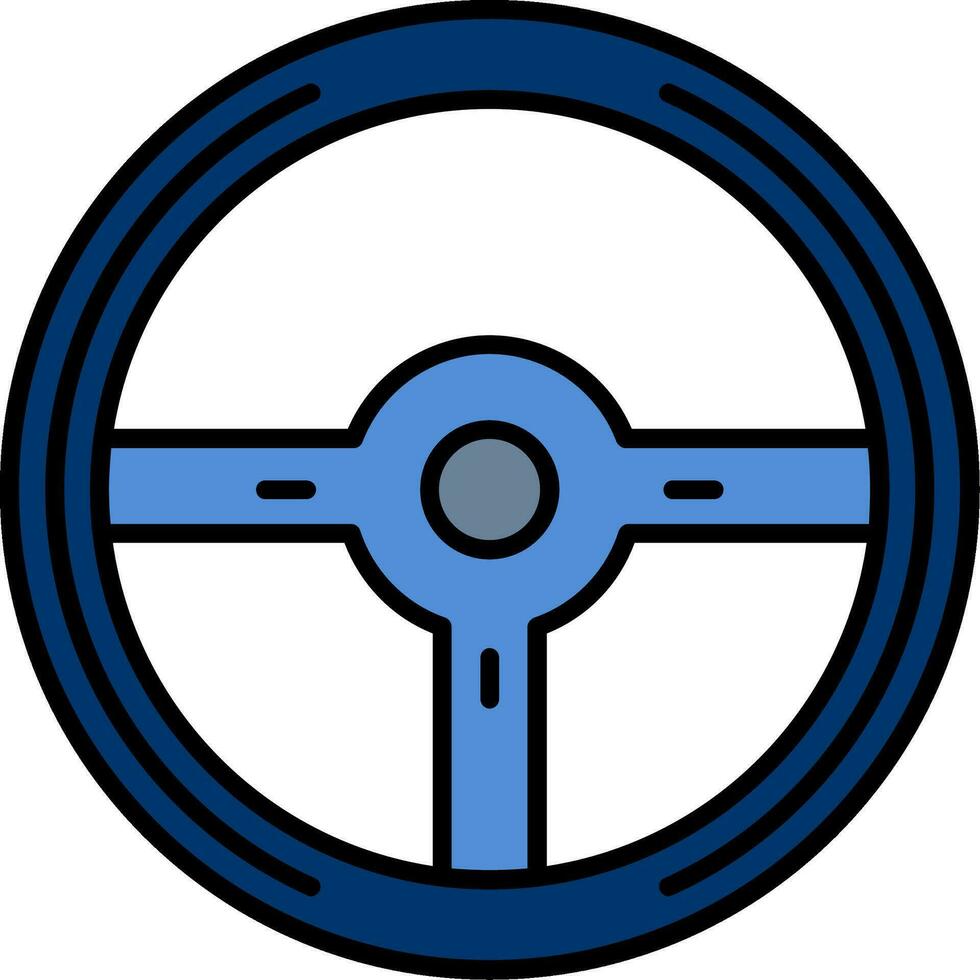 Steering Wheel Line Filled Icon vector