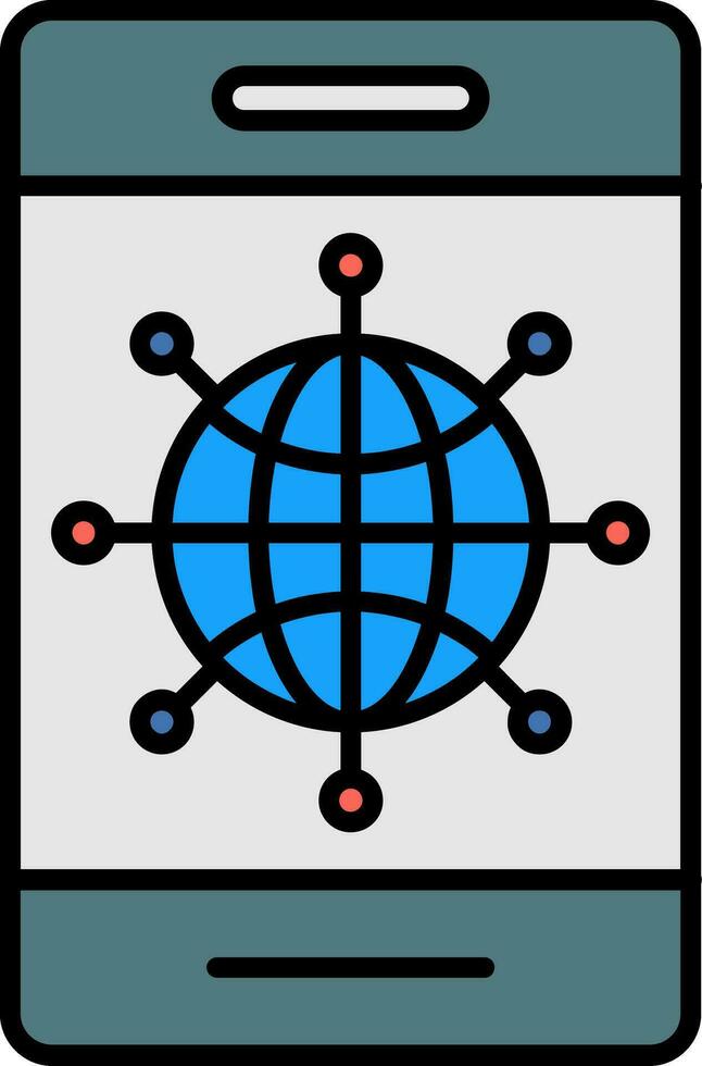 Internet Line Filled Icon vector