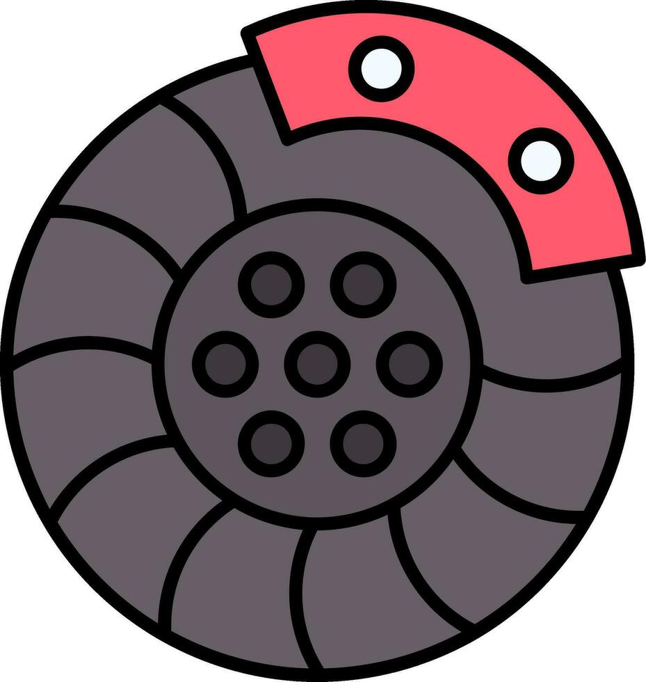 Brake Disk Line Filled Icon vector