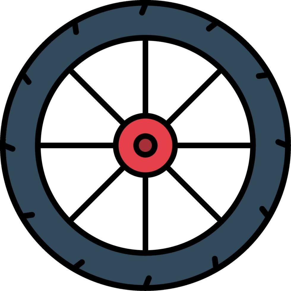 Wheel Line Filled Icon vector