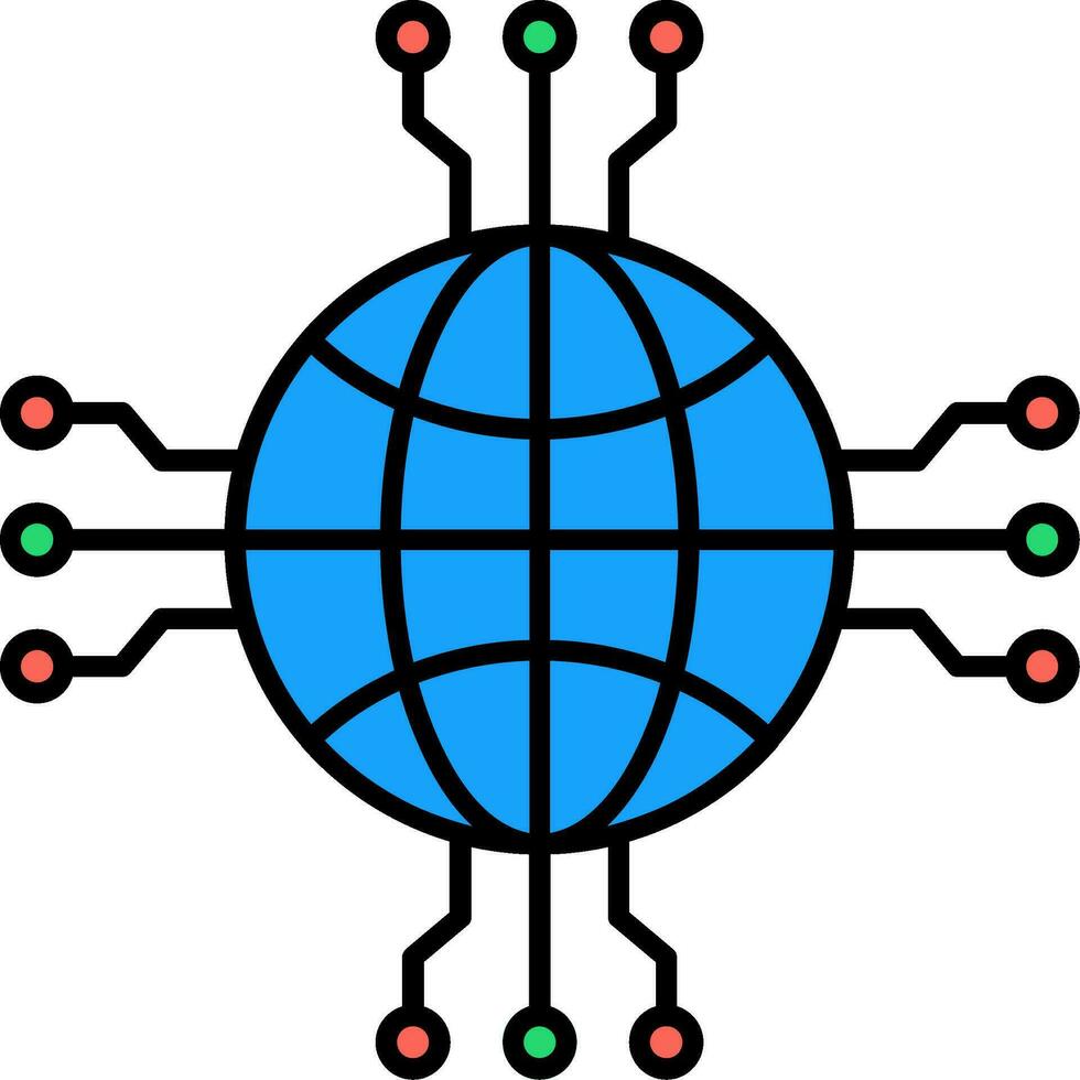 Network Line Filled Icon vector