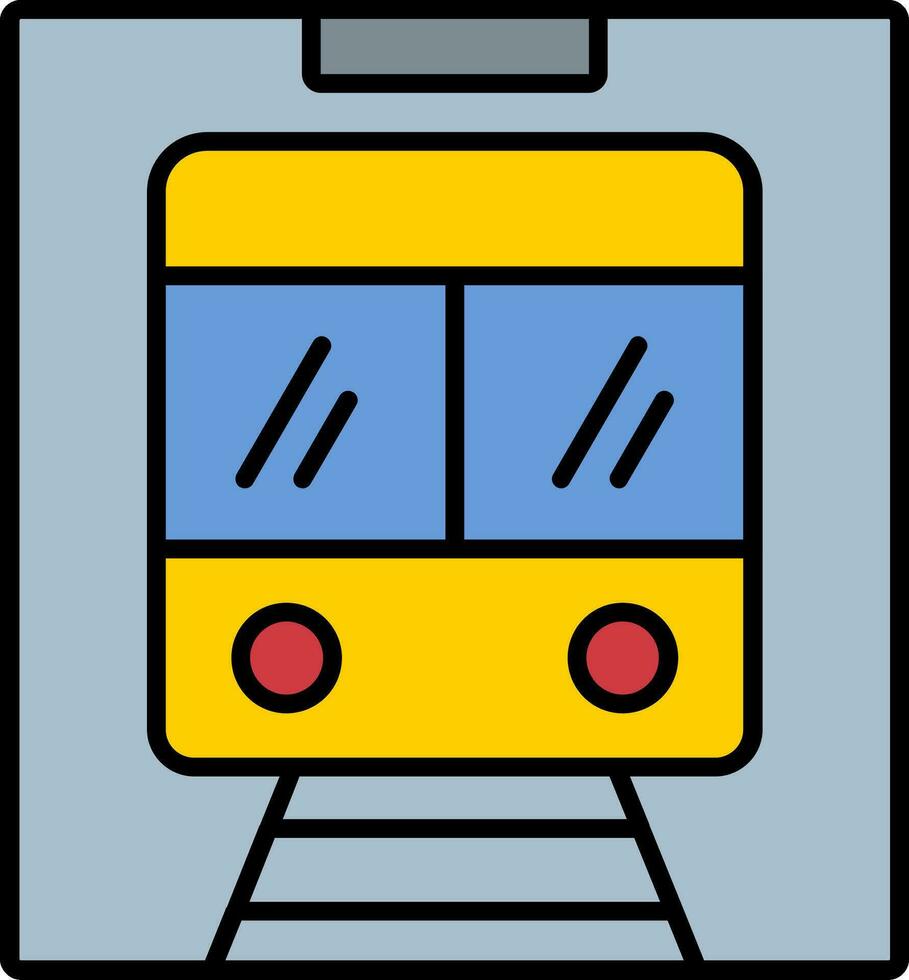 Metro Line Filled Icon vector