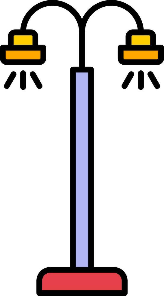 Street Lamp Line Filled Icon vector