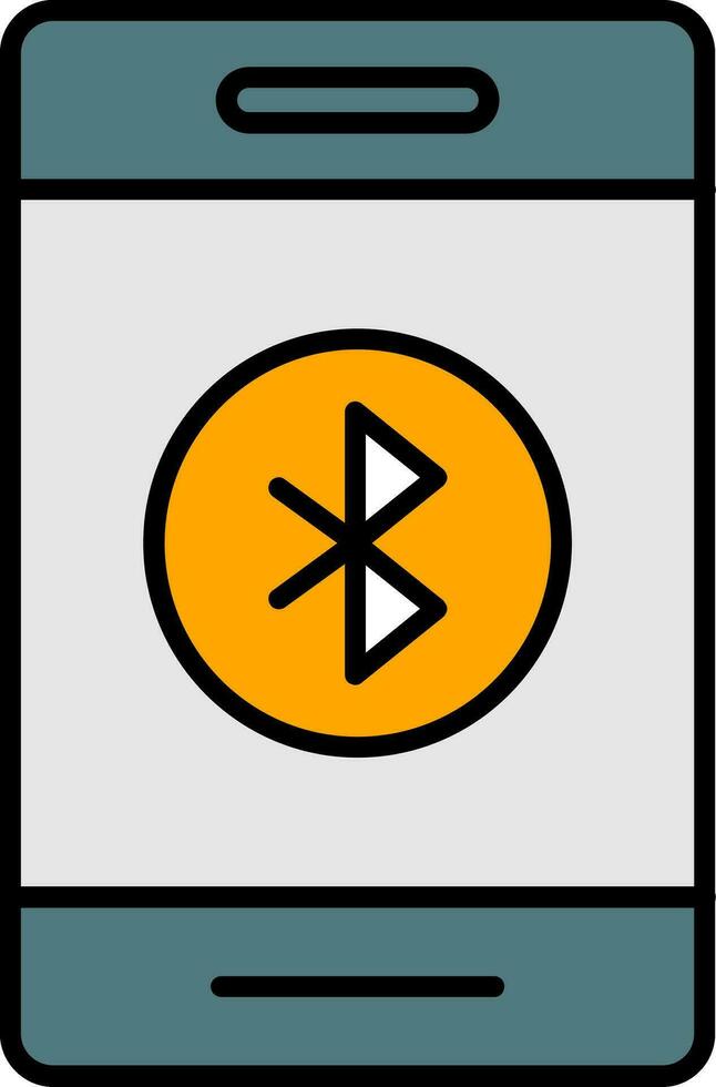 Bluetooth línea lleno icono vector