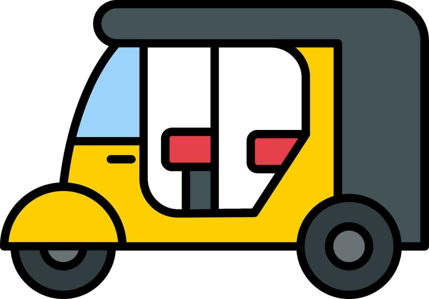 Rickshaw Line Filled Icon vector