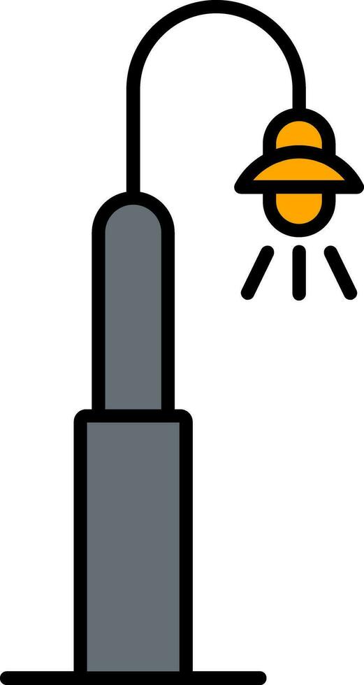 Street Light Line Filled Icon vector