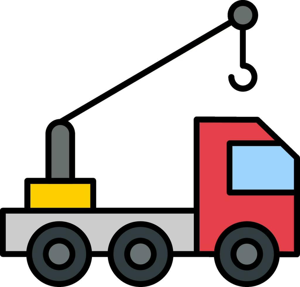 Crane Line Filled Icon vector