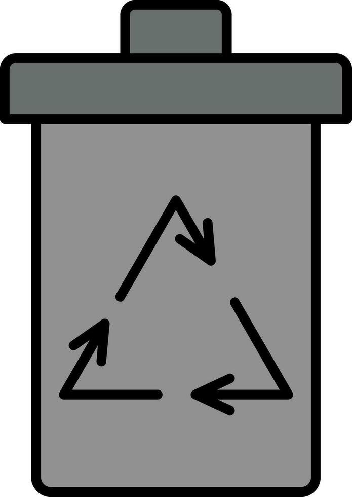 Recycle Bin Line Filled Icon vector