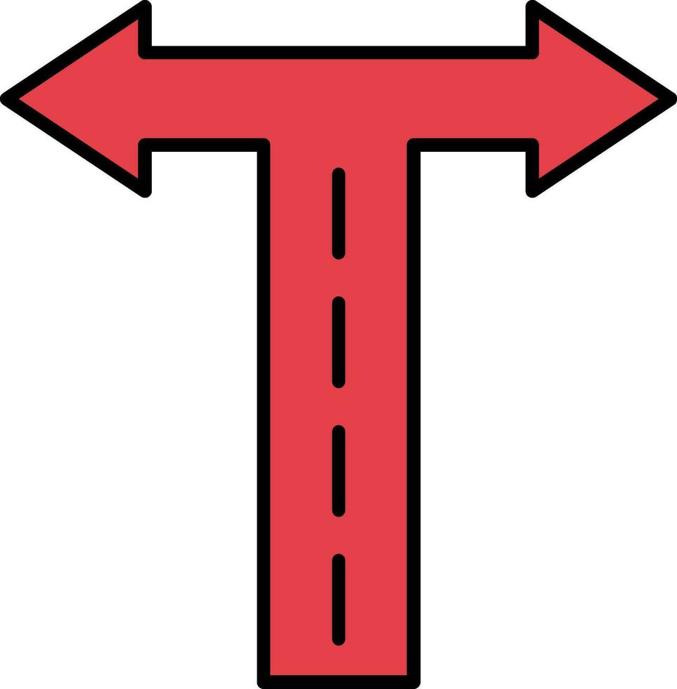Crossroad Line Filled Icon vector