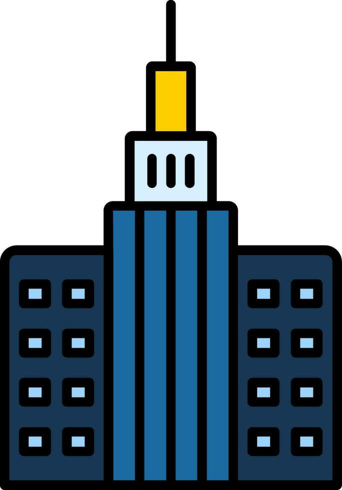 Skycraper Line Filled Icon vector