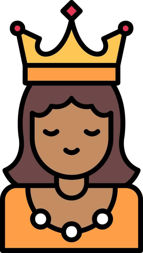 Princess Line Filled Icon vector