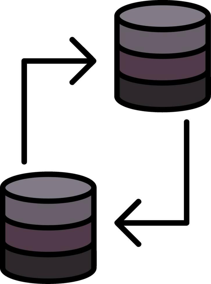 datos transferir línea lleno icono vector