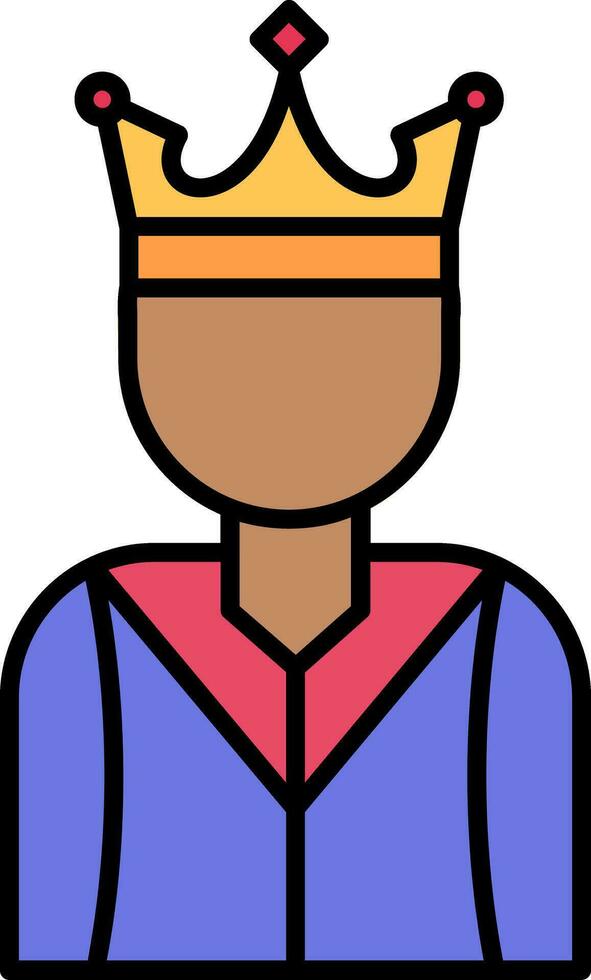 Prince Line Filled Icon vector