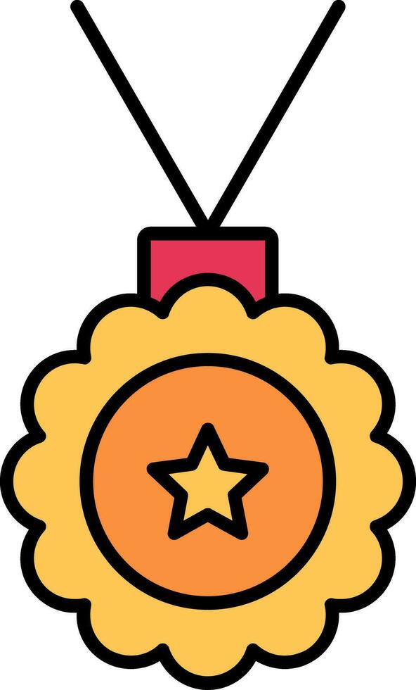 Medallion Line Filled Icon vector