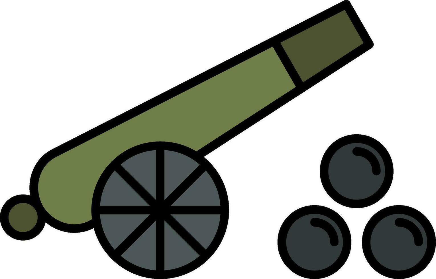 Cannon Line Filled Icon vector
