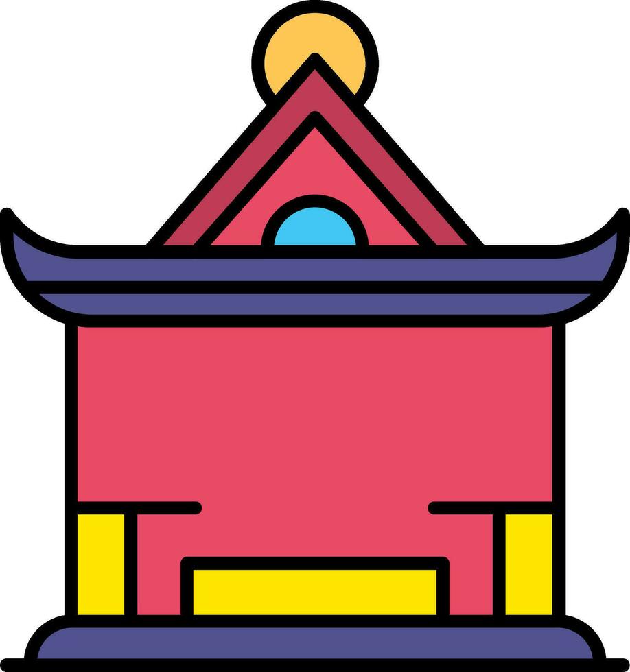 Pavilion Line Filled Icon vector