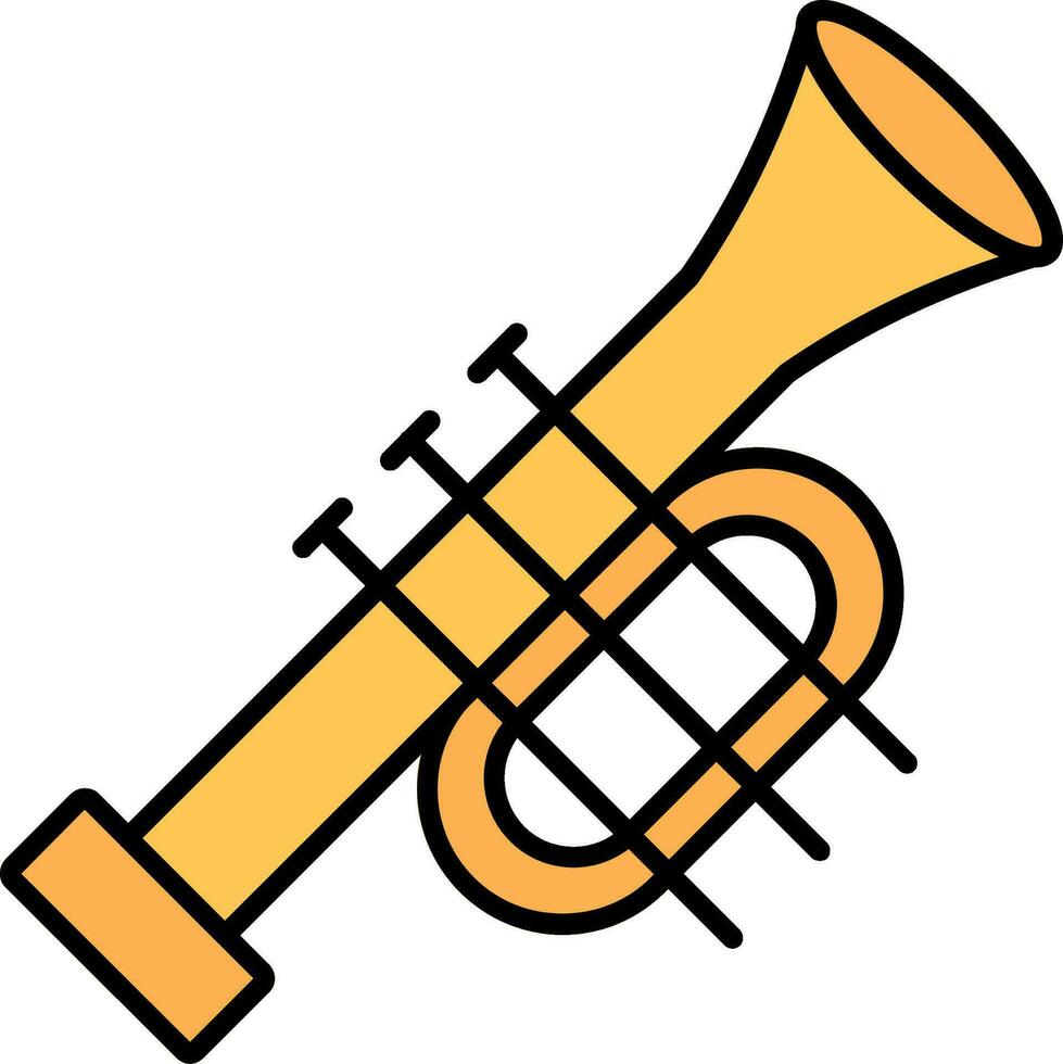 Trumpet Line Filled Icon vector