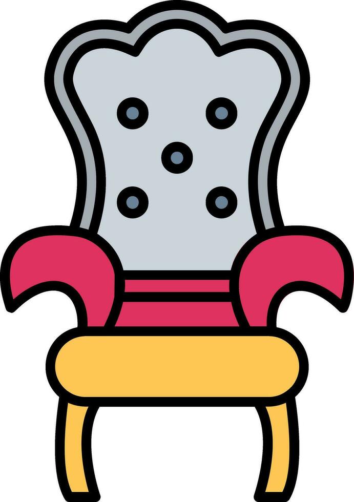 Throne Line Filled Icon vector