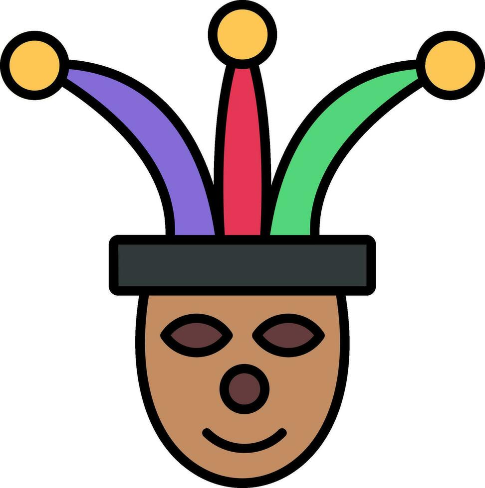 Jester Line Filled Icon vector