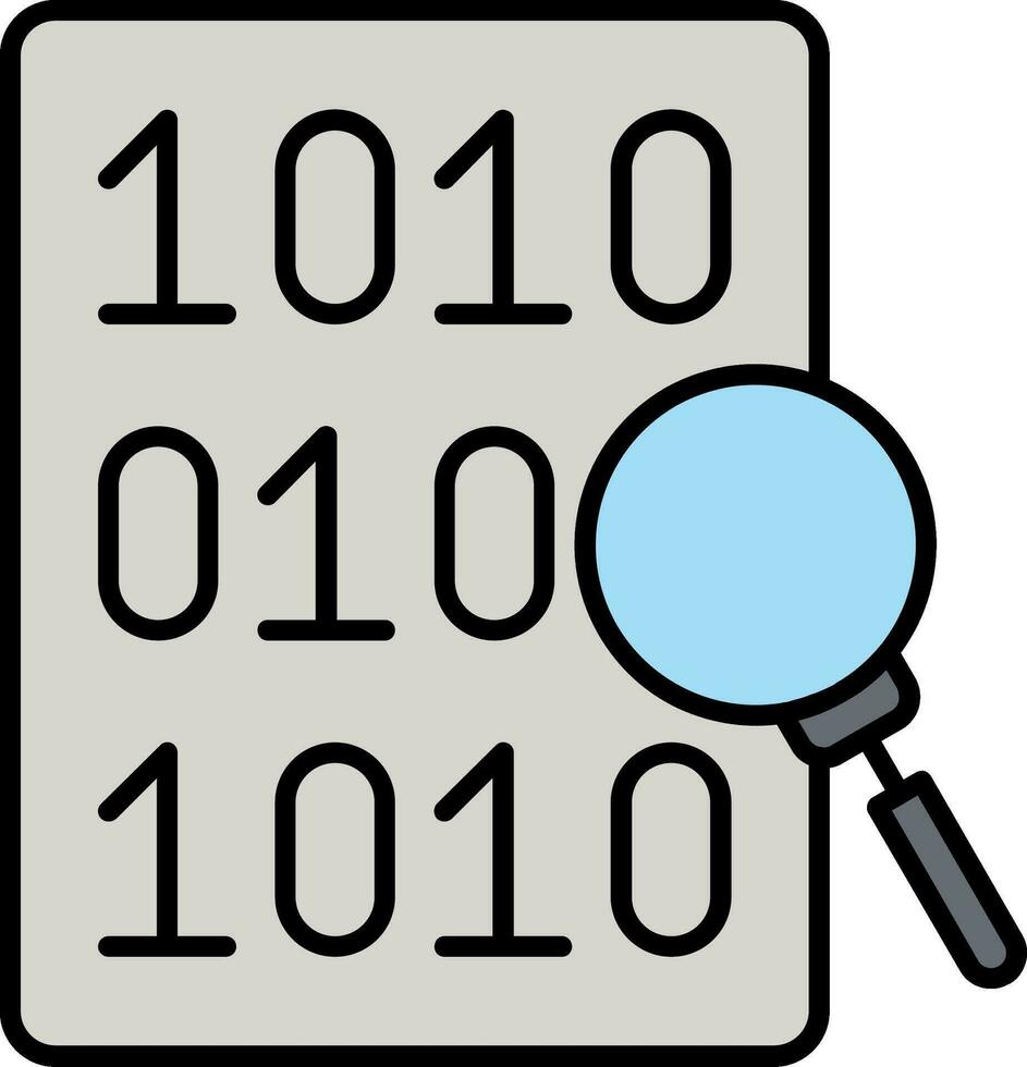 Code Search Line Filled Icon vector